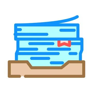 Document stack list color icon vector illustration Illustrazione stock