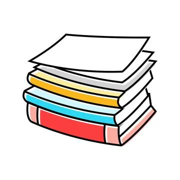 Document stack list color icon vector illustration Illustrazione stock