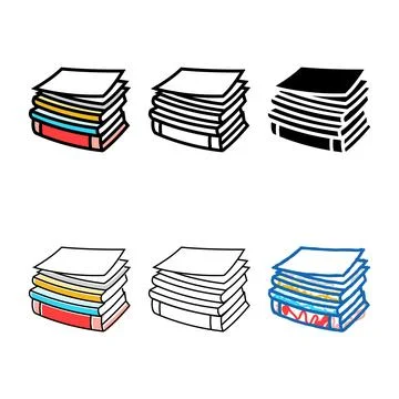 Document stack list color icon concepts vector Stock Illustration