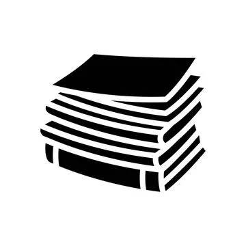 Document stack list glyph icon vector illustration Stock Illustration