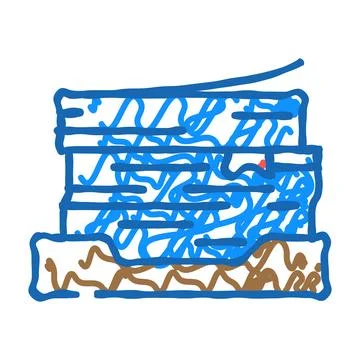 Document stack list icon doodle illustration Stock Illustration