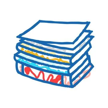 Document stack list icon doodle illustration Stock Illustration