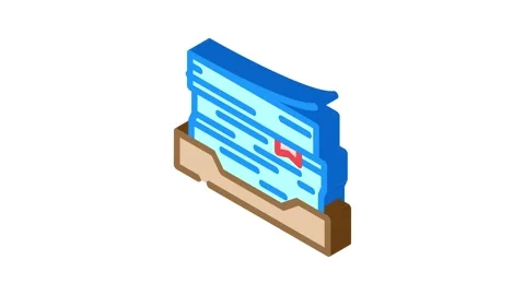 Document stack list isometric icon animation Stock Footage 327288869