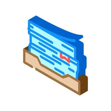 Document stack list isometric icon vector illustration Stock Illustration