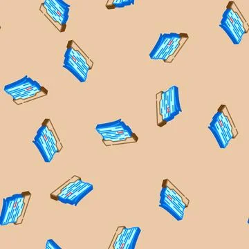 Document stack list isometric icon seamless pattern Stock Illustration