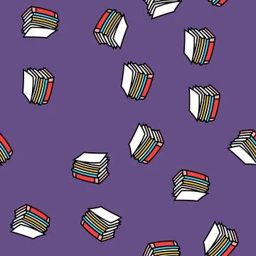 Document stack list vector seamless pattern Stock Illustration