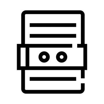 Document stack secured by strap minimalist icon Illustrazione stock