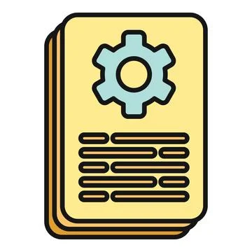 Document stack showing configuration settings icon Stock Illustration