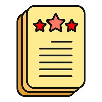 Document stack showing customer rating and review Illustrazione stock