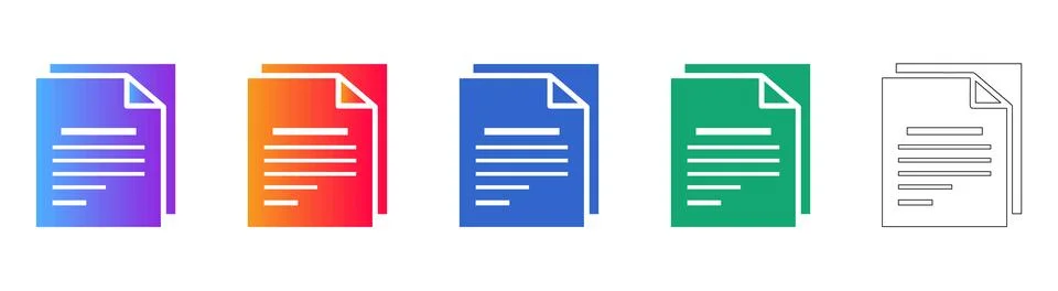 Document Stacking Icons for Productivity Apps Illustrazione stock