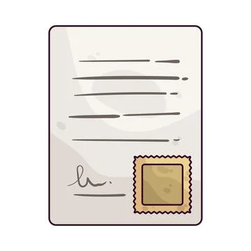Document with stamp illustration Illustrazione stock