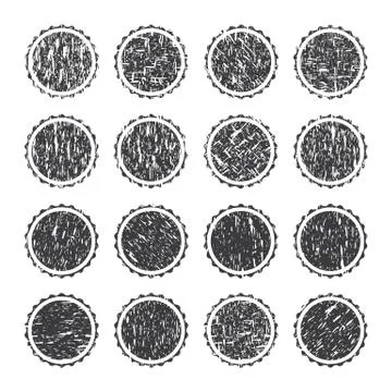 Document Stamp Label Grunge Style Set Stock Illustration