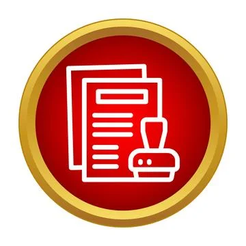 Document stamping process validating official agreement concept 스톡 일러스트