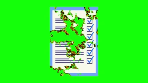 Document Standing on Green Screen Chroma Key Background Video stock 337166104