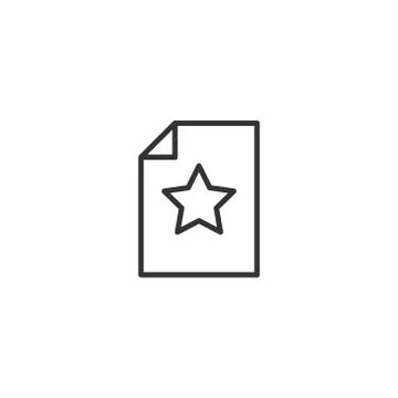 Document with star icon in flat style. Wish list vector illustration on white 스톡 일러스트