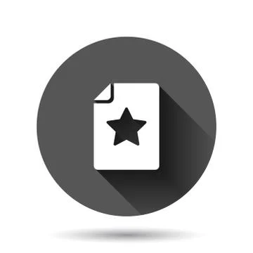 Document with star icon in flat style. Wish list vector illustration on black 스톡 일러스트