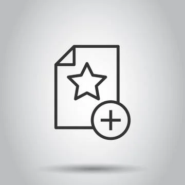 Document with star icon in flat style. Wish list vector illustration on white Stock Illustration