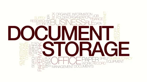 Document storage animated word cloud. Kinetic typohraphy. Stock Footage 69062131