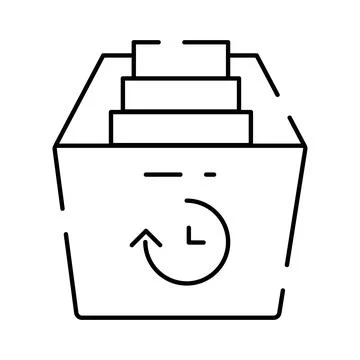 Document storage archive time management history icon Stock Illustration
