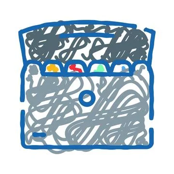 Document storage box with organized file dividers 스톡 일러스트