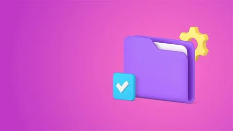 Document storage server digital file folder archive settings database managem Illustrazione stock