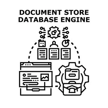 Document store database engine processing digital information Stock Illustration