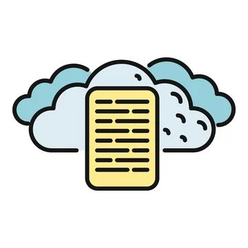 Document storing information in cloud computing network Illustrazione stock