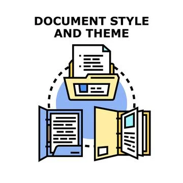Document style and theme selecting content concept Stock Illustration