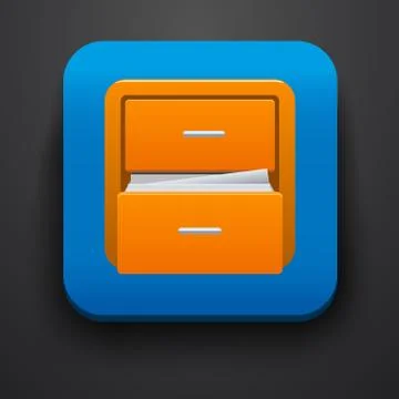 Document symbol icon on blue Stock Illustration