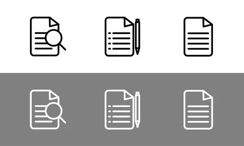 Document symbol set -outlined document symbols イラスト素材