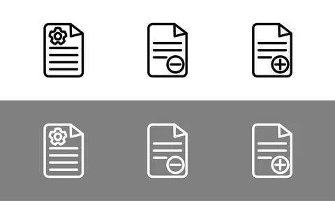 Document symbol set -outlined document symbols Stock-Illustration