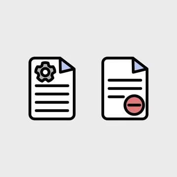 Document symbol vector set Illustrazione stock