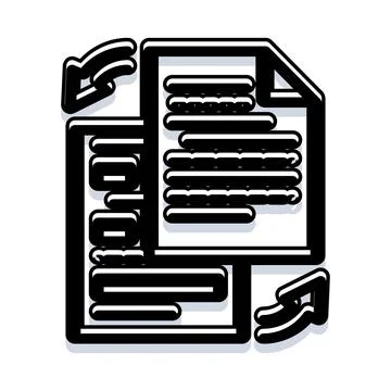 Document synchronization and data file transfer icon 库存插图