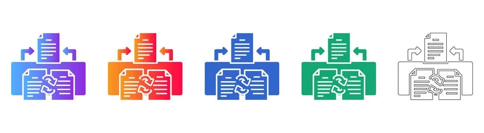 Document Synchronization Icons Stock Illustration