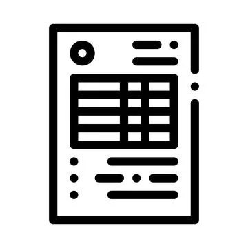Document with table of audit credit and debit line icon vector illustration Illustrazione stock