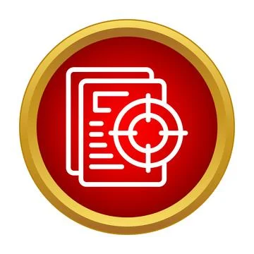 Document with target icon representing business goals and strategy Stock Illustration