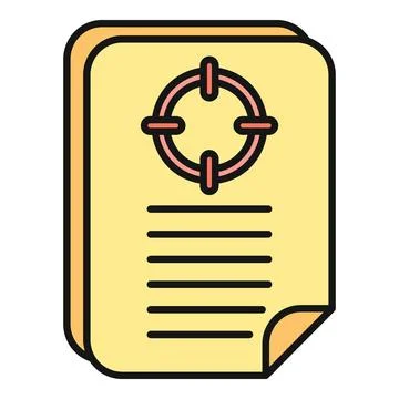 Document with target icon representing business goal planning Stock-Illustration