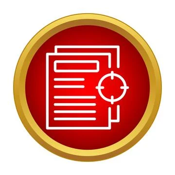 Document target icon representing data focusing and analysis Stock Illustration