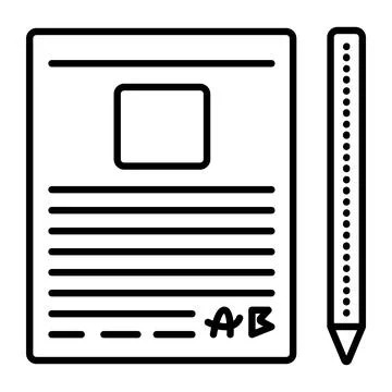 Document template black line icon Stock Illustration