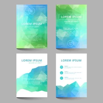 Document template low poly design Stock Illustration