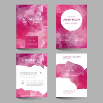 Document template low poly design Stock Illustration