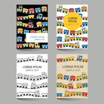 Document template with train and rails Stock Illustration