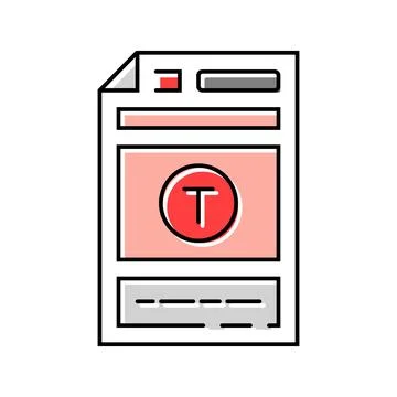 Document templates technical writer color icon vector illustration Stock Illustration