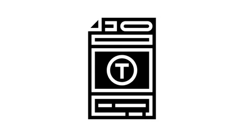Document templates technical writer glyph icon animation Stock Footage 326152607