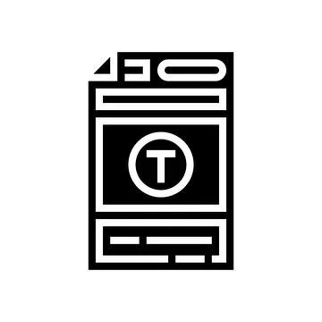 Document templates technical writer glyph icon vector illustration Stock Illustration