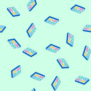 Document templates technical writer isometric icon seamless pattern Stock Illustration