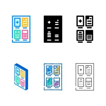 Document templates technical writer series color icon vector Illustrazione stock