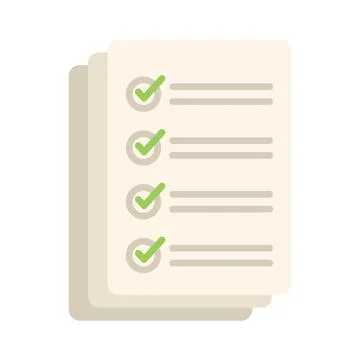 Document test icon flat vector. Project work Stock Illustration