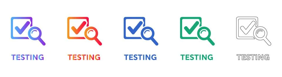 Document Testing and Verification Icons Stockillustratie