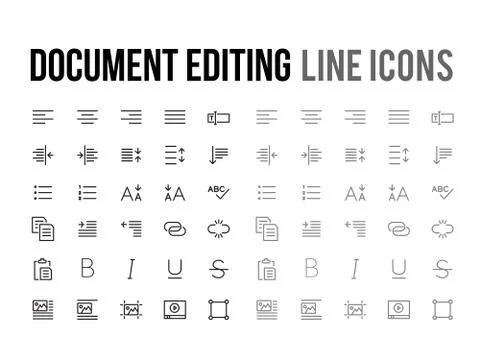 Document text editing vector line icon for app, mobile website responsive Stock Illustration